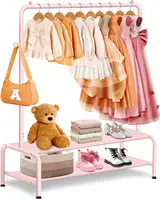 Dress Up Rack for Little Girls - Small Kids Costume Wardrobe Rack with 2 Fabric Shelves - Princess Room Bedroom Decor 2