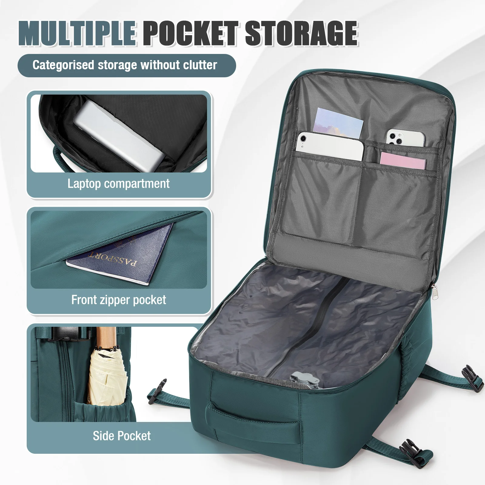 Vacuum Compression Backpack Women Men Backpack,WizAir Cabin Bag Ryanair Backpack 40x30x20,15.6" Laptop Bag, Clothing Storage Bag