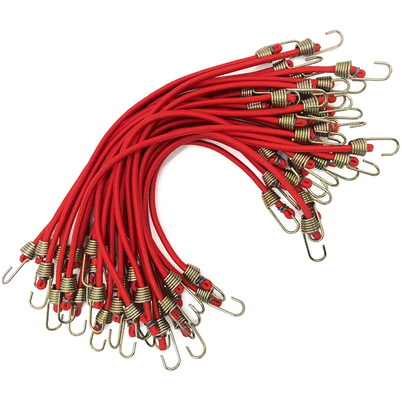 30PCS Luggage Strap Elastic Strap Fixed Elastic Cord Socket Fixed Small Hook 4mm Latex Mini Rope Camping Accessories