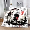 Japanese Samurai Blanket Japan Sunset Landscape Art Soft Flannel Blanket Bedspread Sofa Warming Cover 4