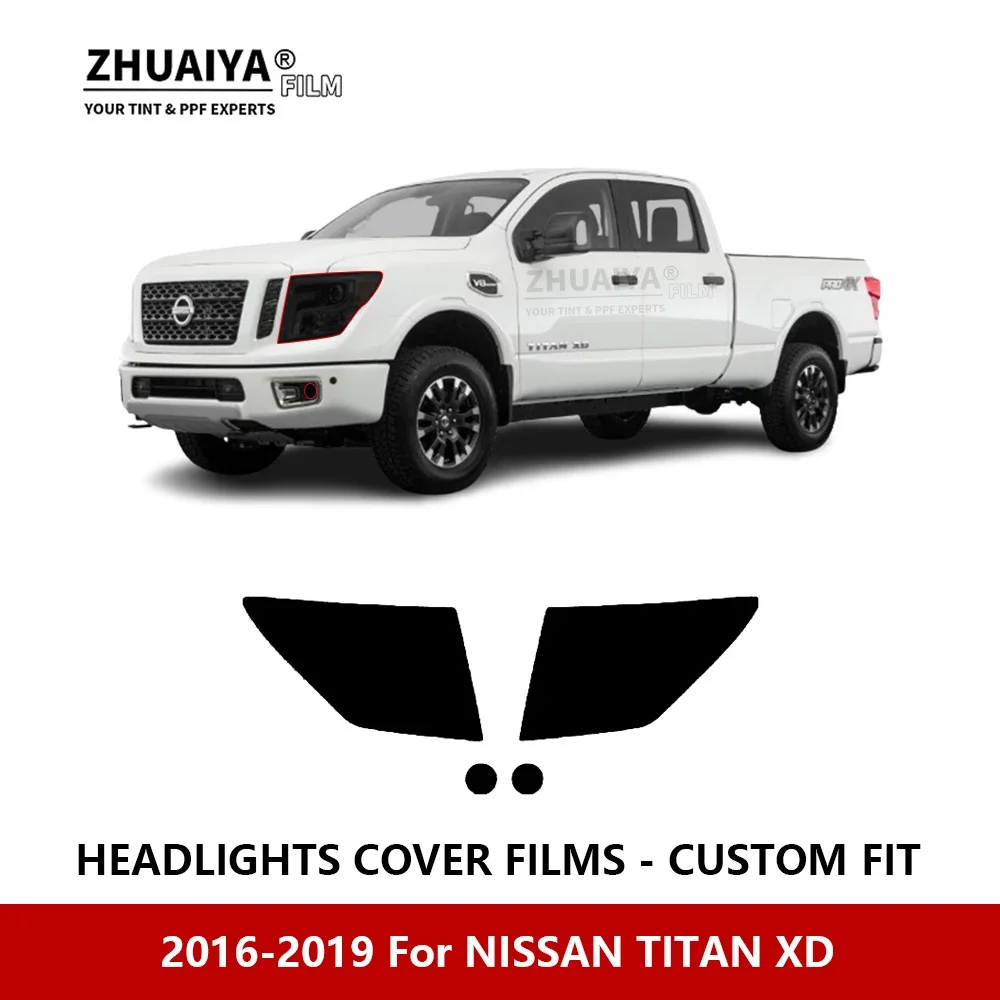 

For NISSAN TITAN XD 2016-2019 Car Exterior Headlight Anti-scratch PPF precut Protective film Repair film stickers Accessories