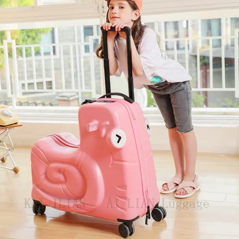 

kids Trolley luggage bag travel suitcase children's trolley luggage spinner wheels Bag Cute Baby Carry On ride Trunk suitcase