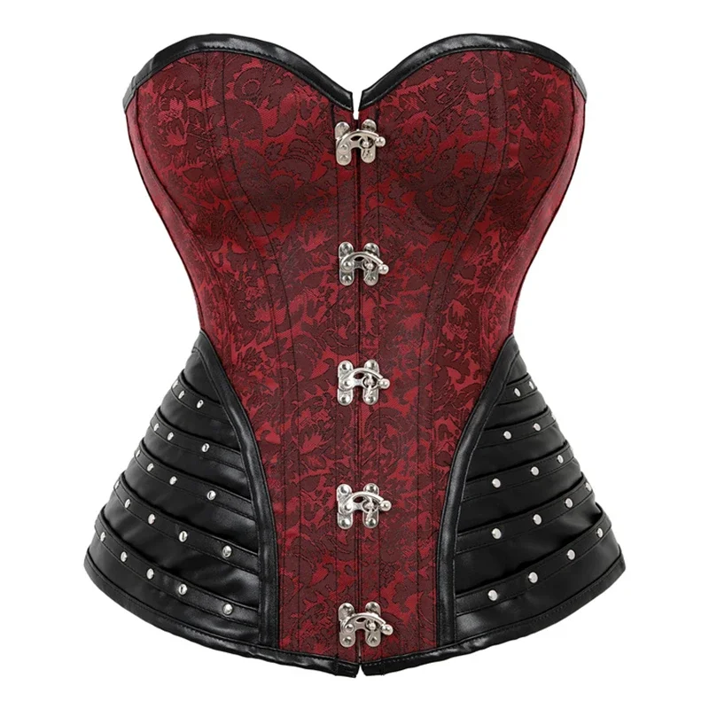 

Steampunk Corset Top For Women Sexy Bustier Gothic Leather Corsets Overbust Corselet