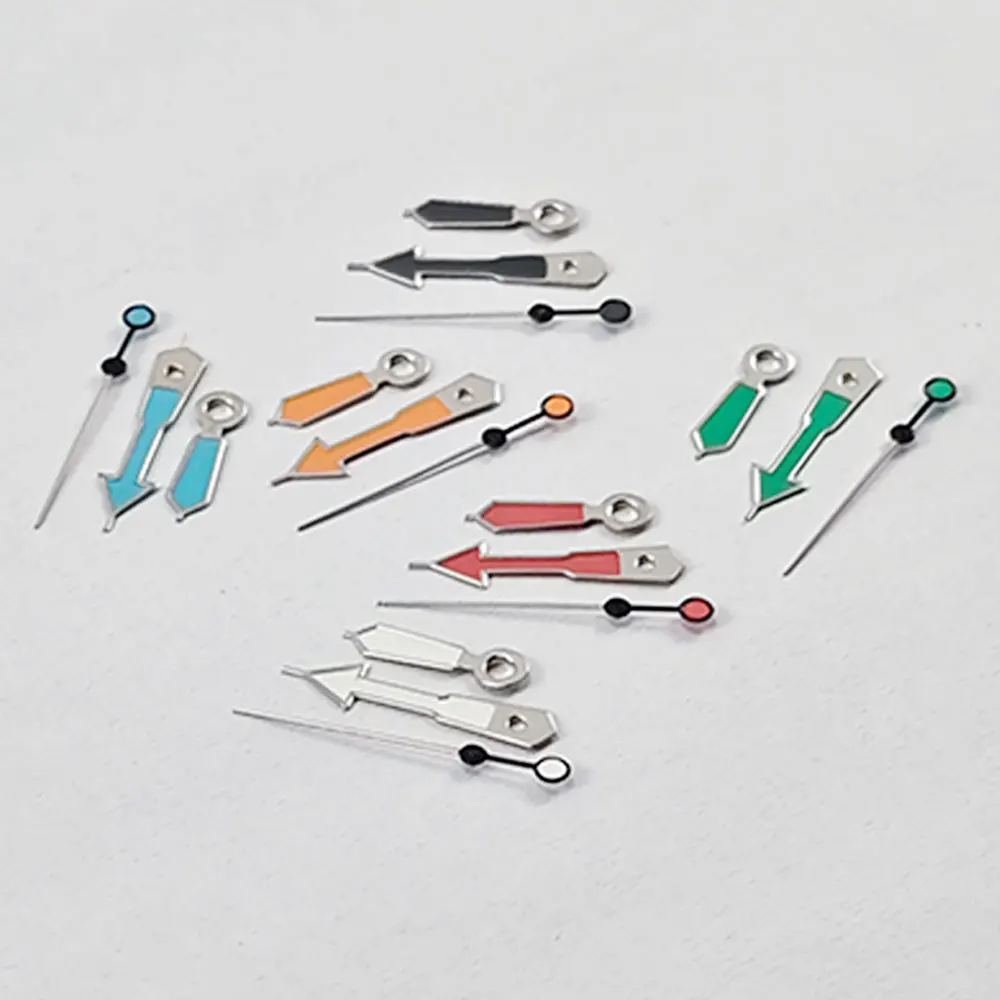 NH35 Watch Hands 8.5*12*12.5mm NH34 NH35A NH36 7S36 4R36 Silver Border Pointers Green Luminou Orange Red Blue for Seiko Part watch accessories