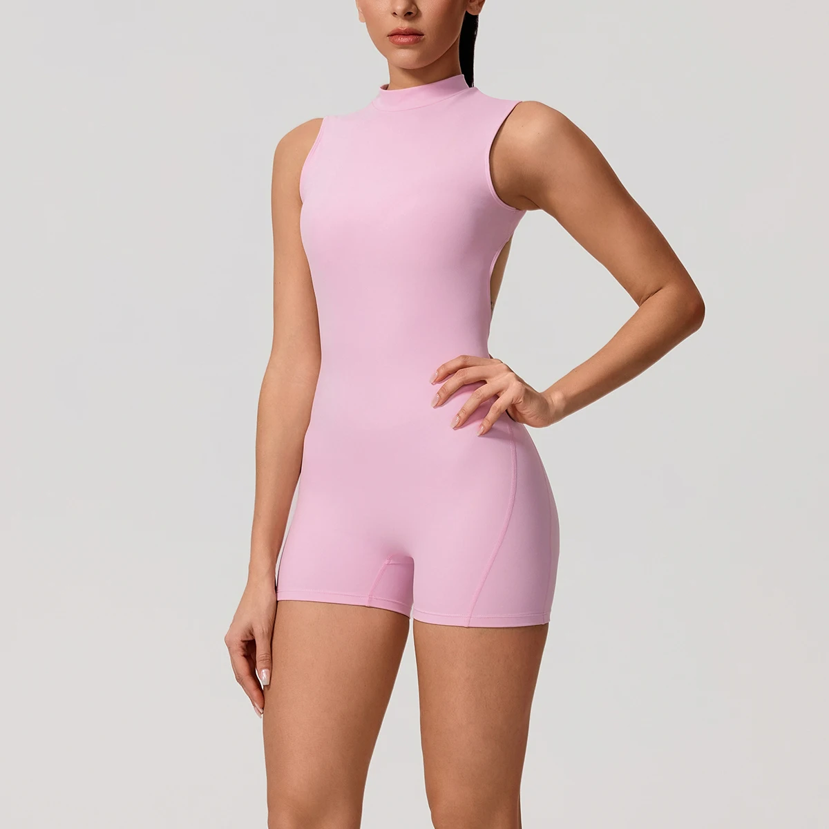 Hearuisavy Summer Sports Overalls Women Gym High Stretch Sleeveless Yoga Bodysuit Running Push Up Butt-Lifting Fitness Jumpsuit - תמונה 3