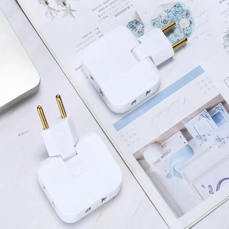 Power Strip EU Plug 3 AC Outlet 1 Convert 3 Extension Electrical Socket 180&deg; Rotating AC Adapter