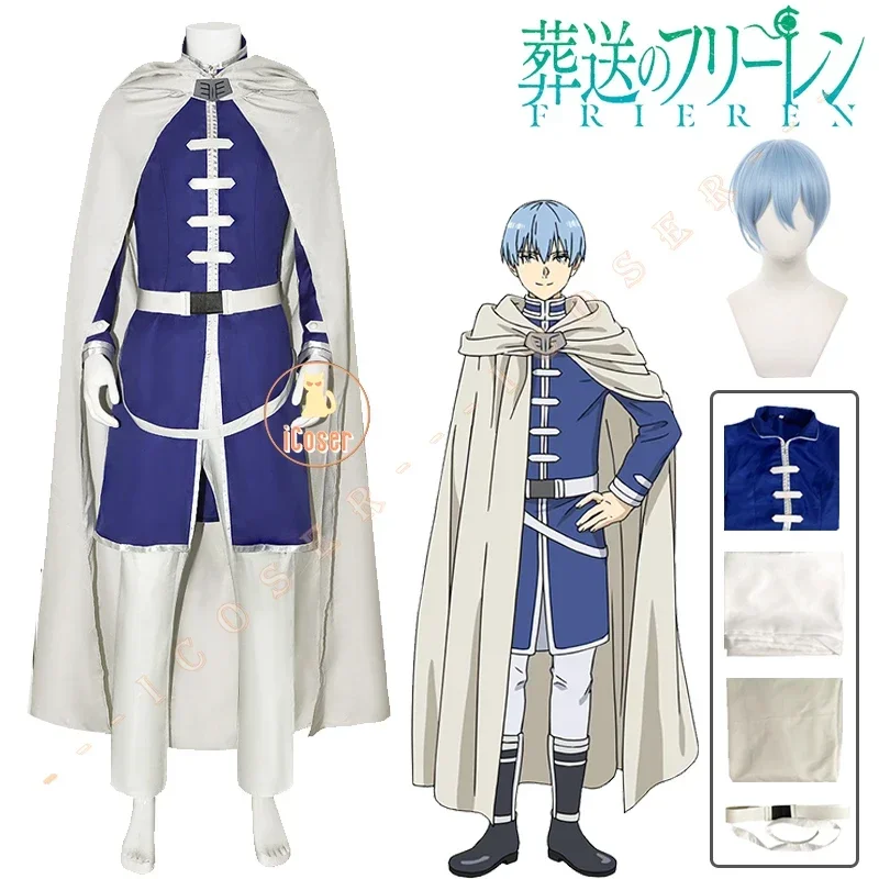 

Himmel Cosplay Costume Wig Anime Frieren Beyond Journey's End Cloak Uniform Outfit Blue Hair Halloween Party Men Women Role Play