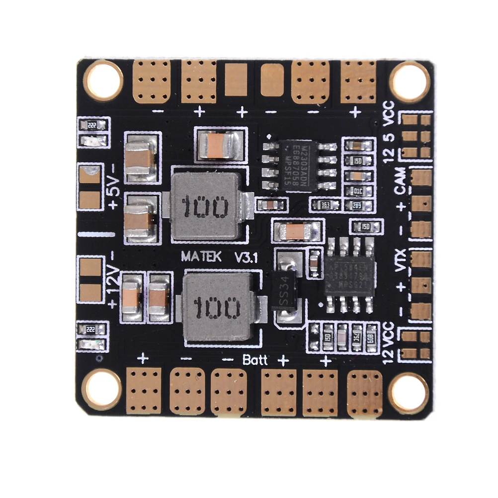 Carte de Distribution d'Énergie PDB 36x36mm avec BEC 5V et 12V pour FPV Drone, installée sur un châssis de drone.
