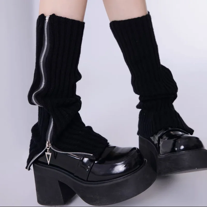 Autumn Winter Lolita Leg Warmers Women Long Socks Wool Knitted Foot Cover Arm Warmer Y2K Crochet Heap Socks Boot Cuffs Stockings