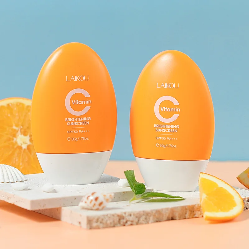 Facial Sunscreen LAIKOU Vitamin C Face Sunscreen Ultra SPF50 Body Anti-Shine Invisible Fluid Anti-Imperfection