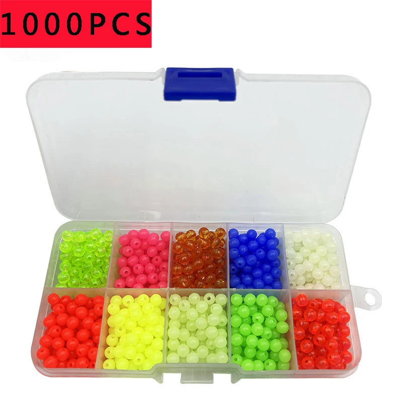 

Luminous Fishing Beads Tube 5mm 1000pcs/box Soft Rubber Floating Glow Fishing Beads Fishing Rig Tube Sleeve Accessories