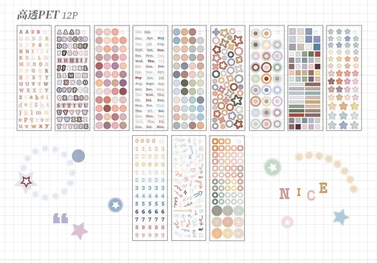 Journal GO 30 Stück bunte Punkte Aufkleber farbige Markierungen Aufkleber Papier für Tagebuch Scrapbooking Collage Karte Dekoration Zubehör – Detail 18