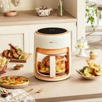 Bear 220V Air Fryer Household 4L Glass Visual New Large Capacity Light Oil Air Electric Fryer Multi-function All-in-one Machine 1