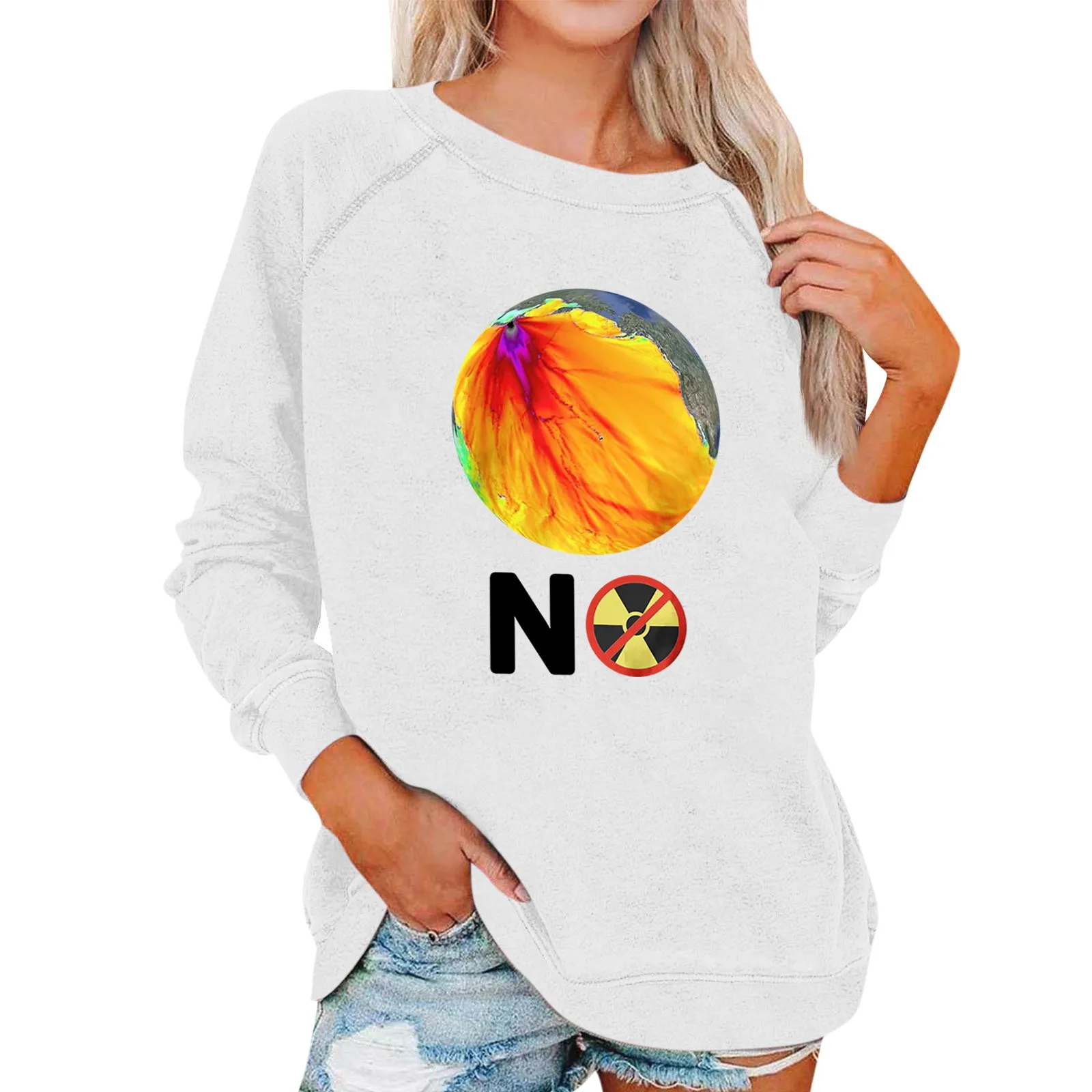 Женские футболки с защитой от ядерного загрязнения, женские футболки с рисунком отказа от ядерного излучения, женские летние классические топы