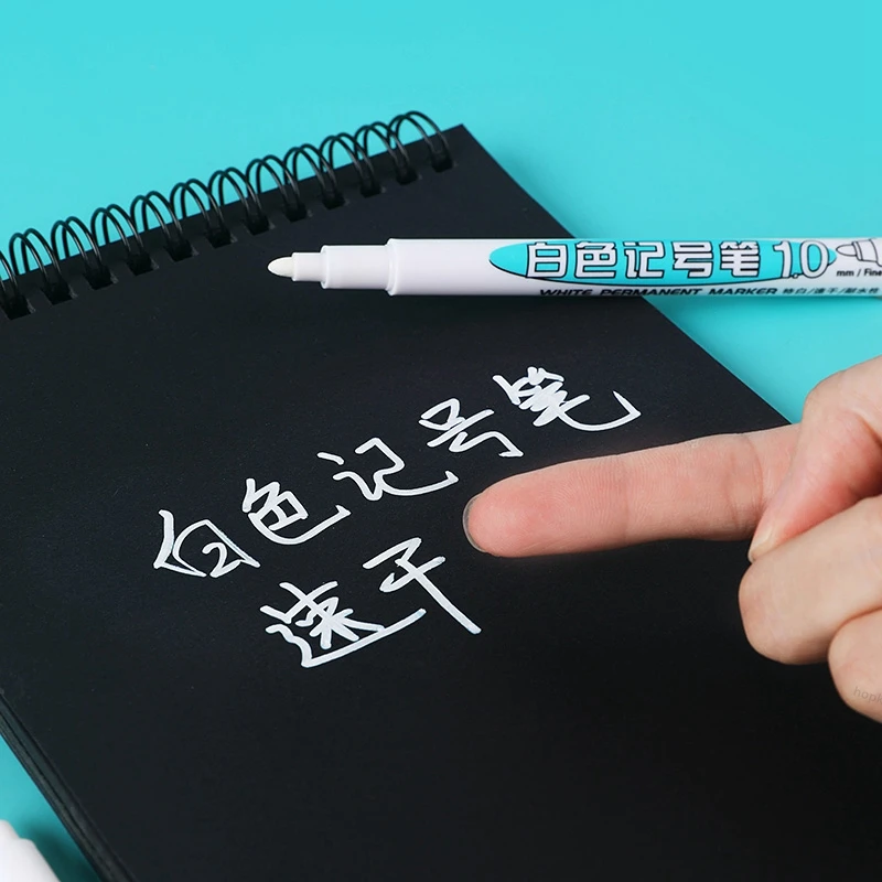 1/4개 화이트 마커 펜 알코올 페인트 오일 방수 타이어 페인팅 그래피티 펜 영구 젤 펜 패브릭 우드 가죽 마커