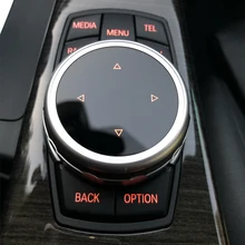 Car Styling pokrywa przycisków multimedialnych iDrive naklejki do BMW F20 F25 F30 F10 F07 E60 E90 E92 E70 E71 F01 F02 E84 F48 X1 X3 X5 X6