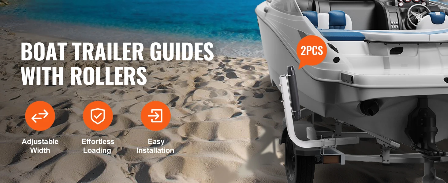 Boottrailergeleider met schuifmechanisme voor breedteverstelling