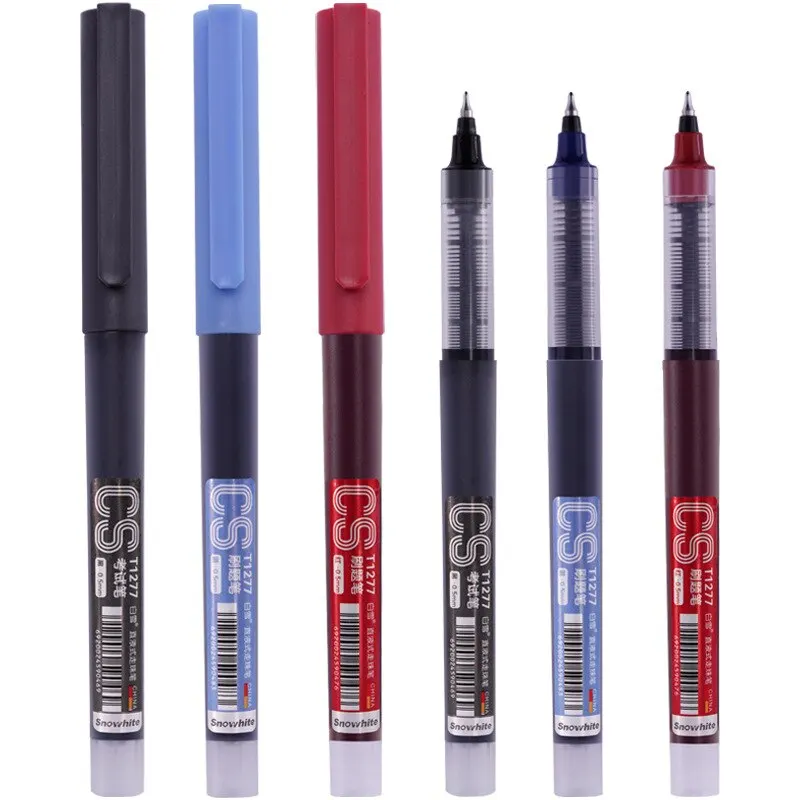 Rollerball Pens 12pcs Rollerball Pens Ball Point Pen 0.5mm Extra Fine Tip Pens Black Liquid Ink Roller Ball