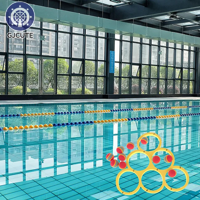 1Pcs Floating Table w/10 Balls Floating Toy Ring Throwing Game Water Sports Floating Pool Game Toys EVA Throwing Circle 3