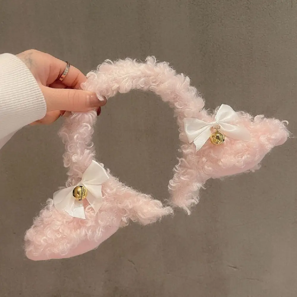 Hair Accessories Cute Plush Sheep Ears Headband Bow Cartoon Hairband Fashion Autumn Winter Head Hoop Handmade Costume Party Hair Accessories hair bands hair band hair accessories halloween headband cosplay headpiece cosplay accessories