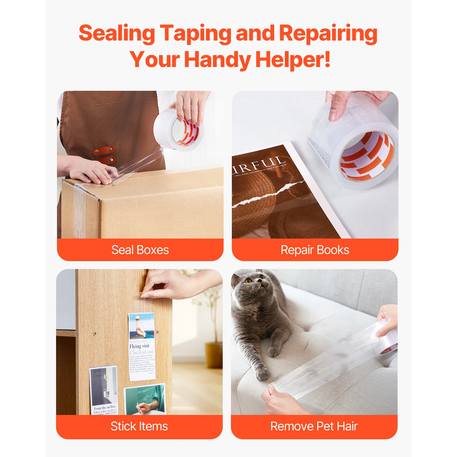 Clear Adhesive Packaging Tape for Office and Home Use