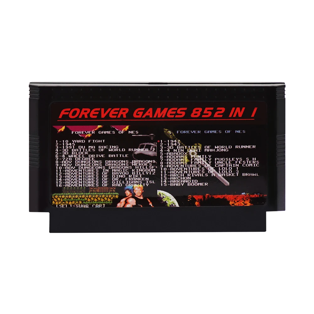 852 in 1 Game Cartridge Games Memory Card For 8 Bit 60 Pins Console For Nintendo Classic FC