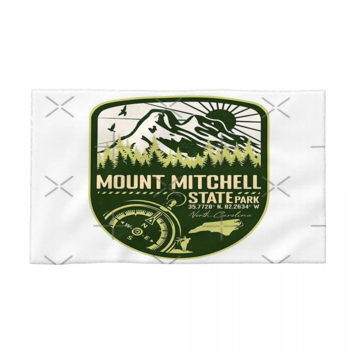 Mount Mitchell State Park North Carolina - Nc Green Badge Forest And Wilderness Asciugamani Asciugamani Per Il Viso Accappatoi