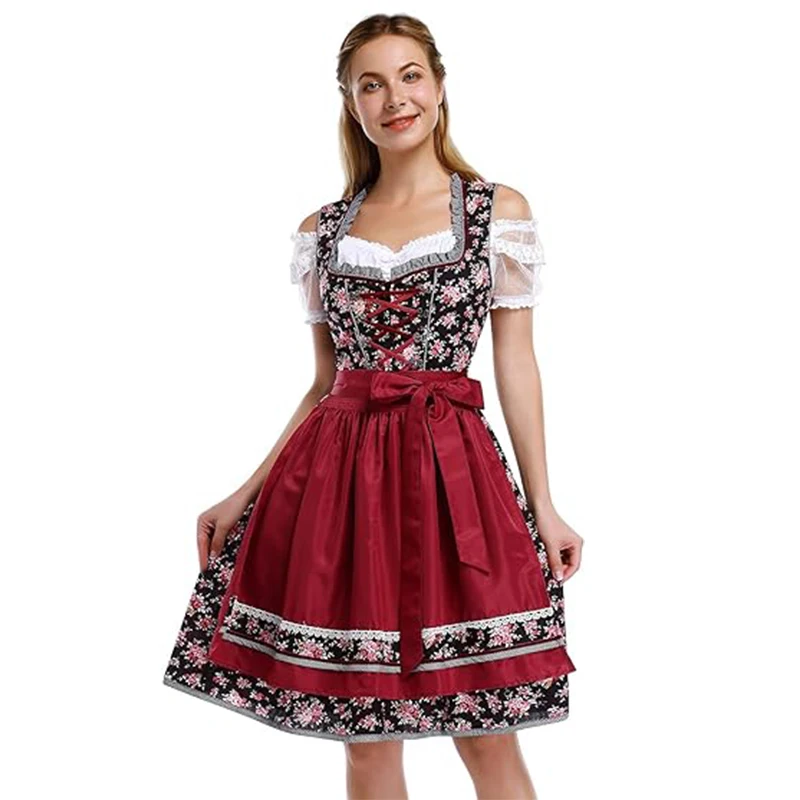 Oktoberfest Dress Women's German Dirndl Dress Costumes For Bavarian Oktoberfest Carnival Halloween