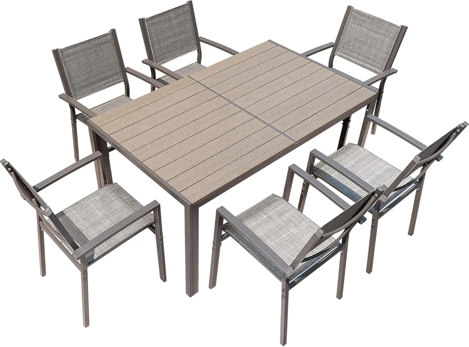 7 Piece Patio Dining Set Outdoor Furniture Set 3