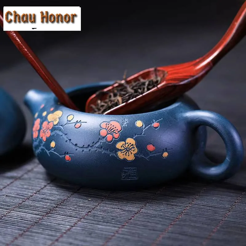 160ml Yixing Teapot Handmade Purple Clay Kung Fu Kettle Flat Xishi Pot Gift Box Household Teapot Chinese Tea Set Kung Fu Tea Set