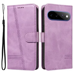 Minimalist Leather Wallet Flip Case | Stand Book with Card Holder Protective Cover - Google Pixel 8 Pro (PURPLE)