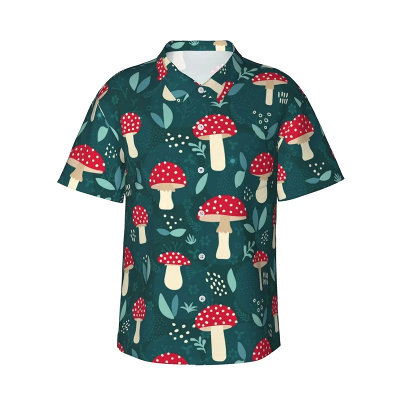 thumbnail image 1 of Camisas hawaianas de moda para hombres, camisas de manga corta con estampado de anclas y hongos, lindas camisetas de dibujos animados para niños, camisas de playa para vacaciones de verano para mujere, 1 of 5
