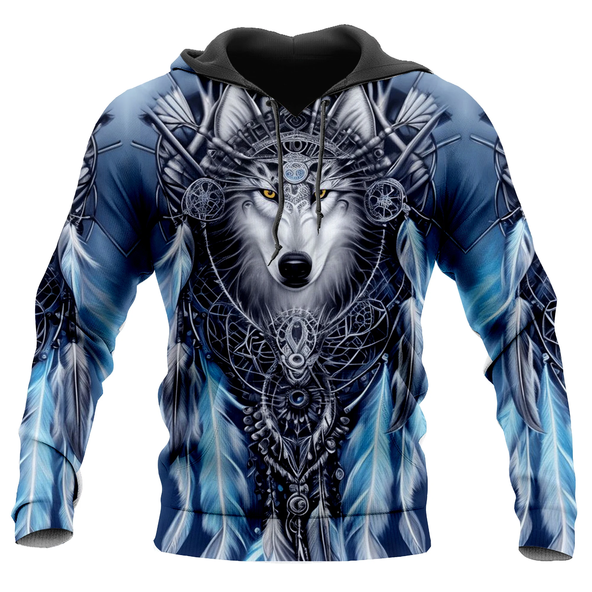 

Native Wolf Dream Catcher - Two Wolves 3D Print Hoodie Man Female Pullover Sweatshirt Hooded Jacket Jersey Coat Tracksuits-6