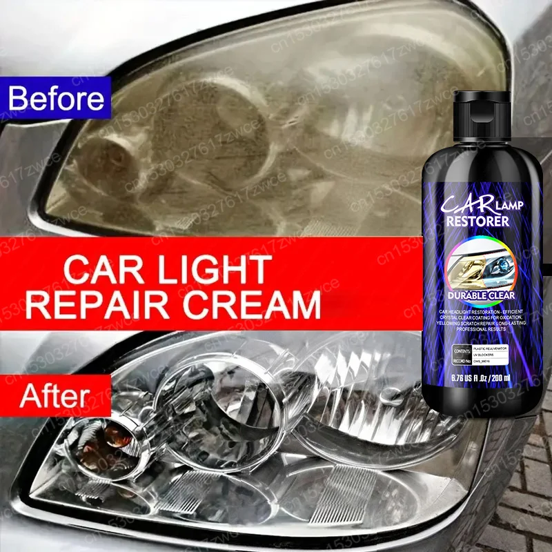 Car Headlight Polishing Agent Scratch Remover Repair Fluid Headlight Renewal Polish Maintenance Liquid Kit Auto Accessories