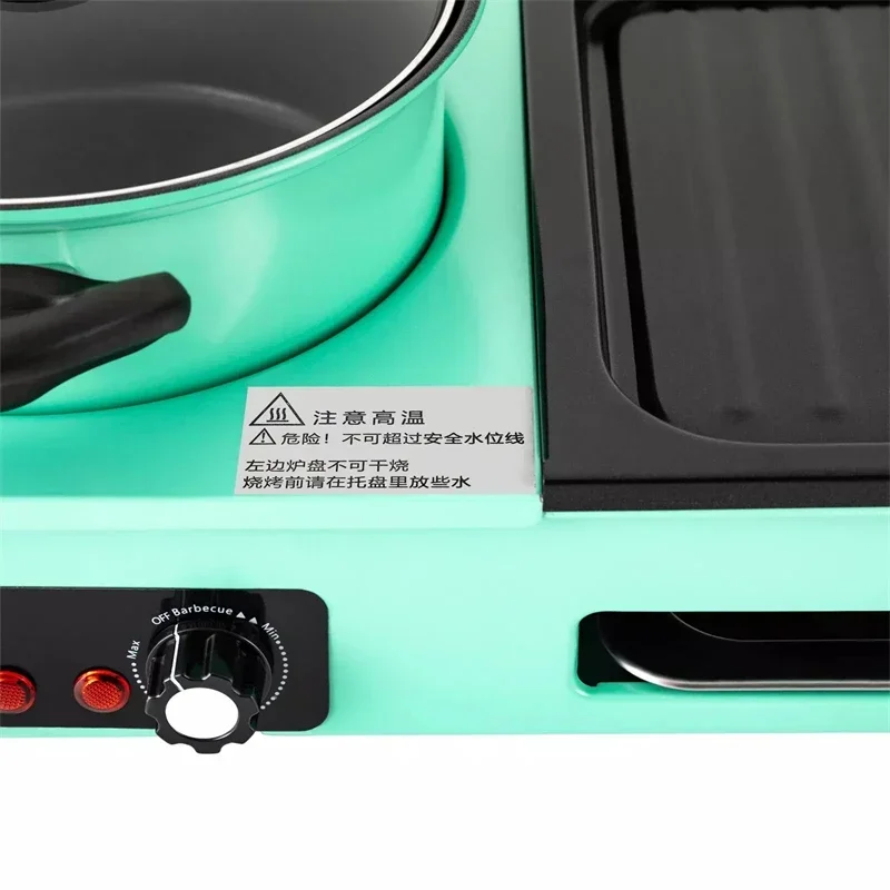 3-in-1-Elektrogrills, Hot Pot und rauchfreier Grill, Multikocher-Maschine, antihaftbeschichtete elektrische Backform, 220 V, EU-Stecker, elektrische Schüssel – Detail 10