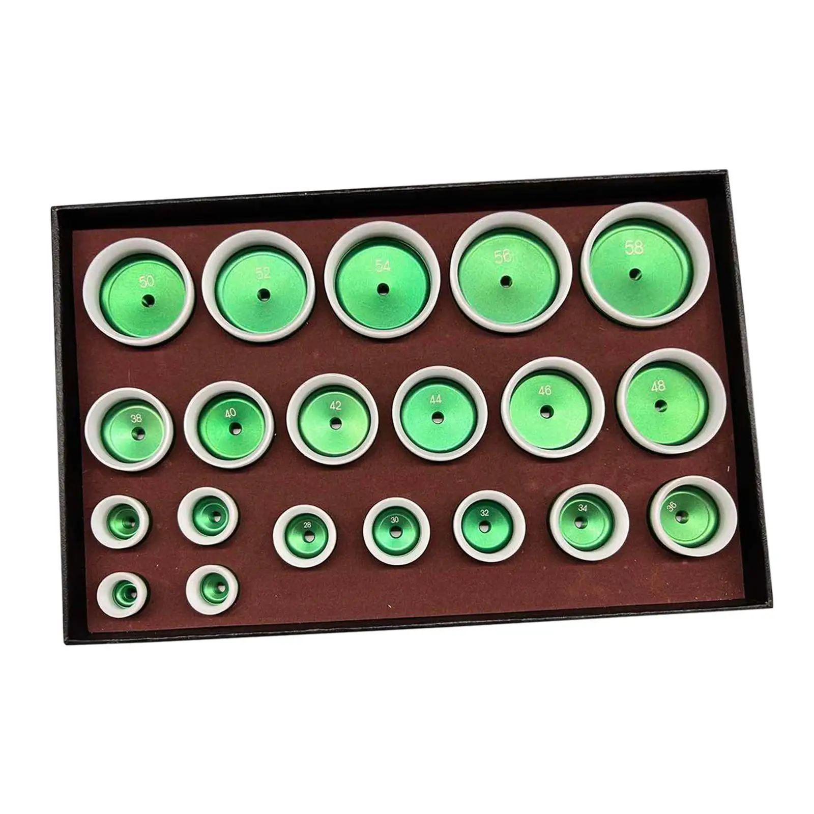 

20 Pieces Watch Press Dies Watch Back Case Fitting Dies Watch Back Cover Pressing Dies Assorted for Case Closing Watch Repairing