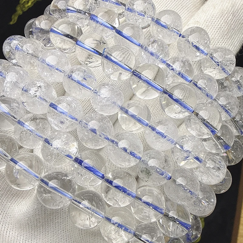 Meihan Natural Genuine Azeztulite Crystal High Frequency Quartz Smooth Round Beads For Jewelry Making Bracelet DIY