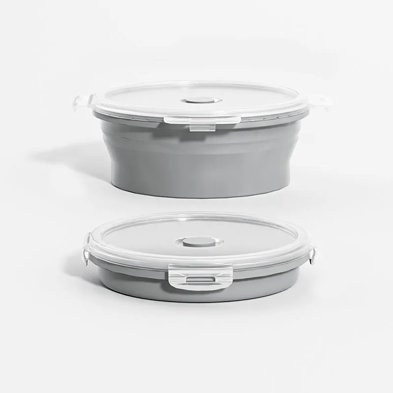 Collapsible Silicone Food Storage Bowls with Lids