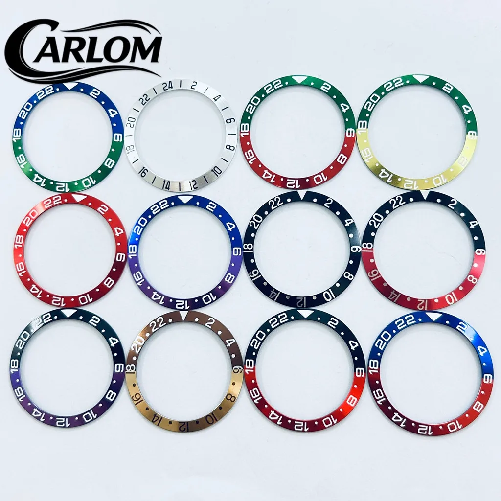 Multicolor GMT Aluminum/Ceramic Sloping Bezel Insert for 40mm Watch Case - Premium Watch Accessory