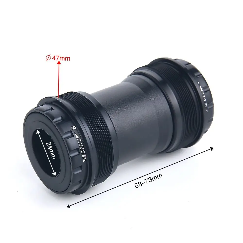 24mm 내경 하단 브래킷 알루미늄 합금 밀폐형 베어링 로드 바이크 하단 브래킷 경량 블랙
