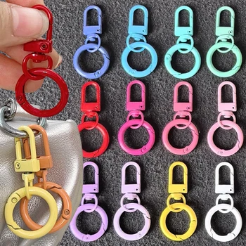 5/10pcs Keyring Lobster Clasp Spring Buckle With Buckle Colored Keychains For DIY Jewelry Making Key Ring Hooks Bags Buckle