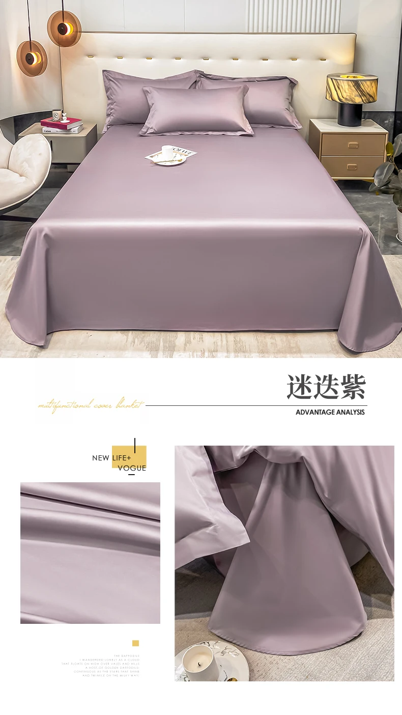 Description Picture 6 of itemEgyptian cotton Flat bed sheet 1000TC Bed sheets Twin King Queen bedsheet Solid Color Sheets Rich colors sheet set pillowcases