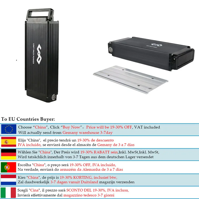48V 21Ah Rear Rack Ebike Battery 18650 Lithium Electric Bicycle Battery Pack 48V 15AH 18AHfor Bafang 1000W 750W 500W 350W Motor