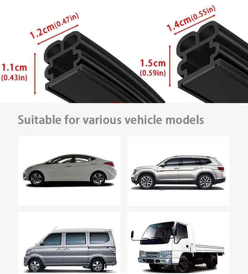 Auto Tür/Haube/Kofferraum Rand Dichtung Streifen Trim Doppel-Schicht Dicker Gummi Lärm Isolierung Wasserdicht Staubdicht Aufkleber – Detail 9