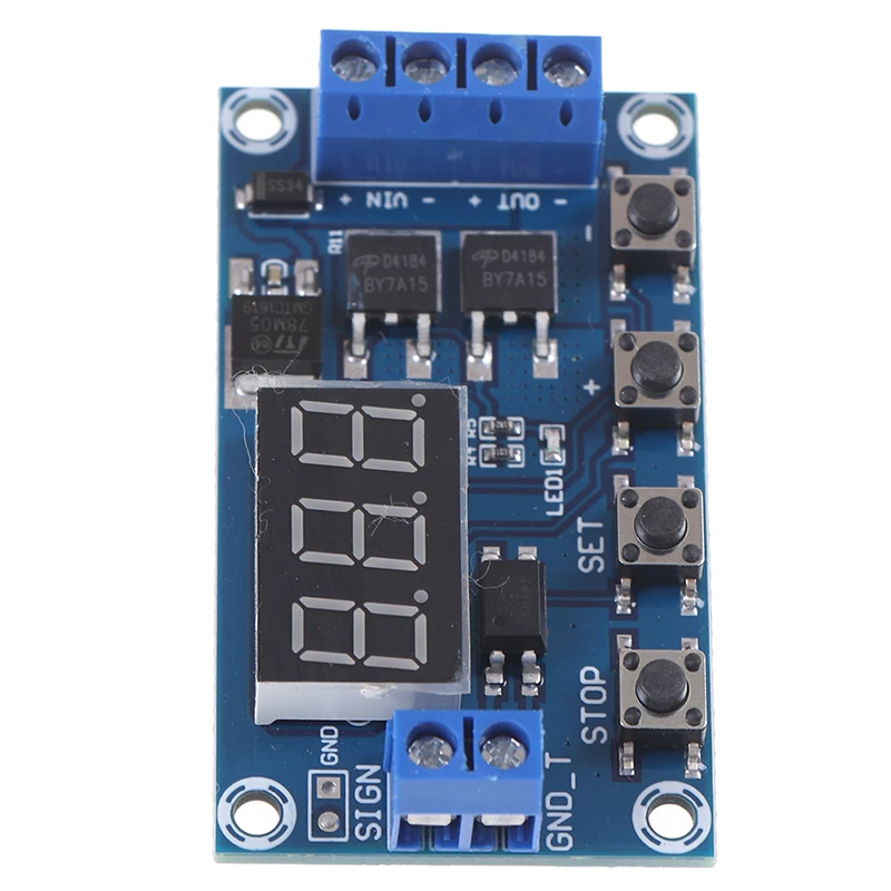 Dc 6-30V Dual Mos Led Digital Time Delay Relais Switch Module Printplaat