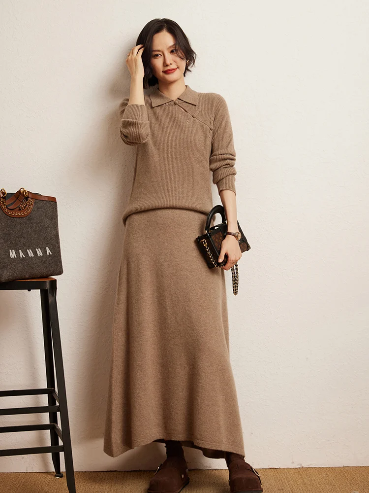 Korean Long Skirt Cashmere Detail 14