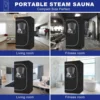 Portable Steam Sauna Tent, at Home Sauna Suit Full Body, for Indoor with 2.6L 1000 Watt Steamer, Folding Chair, Remote Control 4