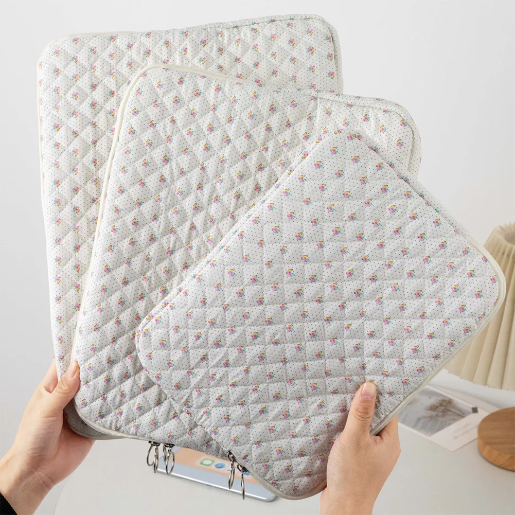 Floral Quilted Laptop Sleeve - Stylish Protective Case