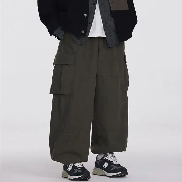 

Cargo Pants Multi-pockets Tooling Pant Harajuku Men's Vintage Loose Wide Leg Pants Streetwear Casual Hip hop parkour Trousers