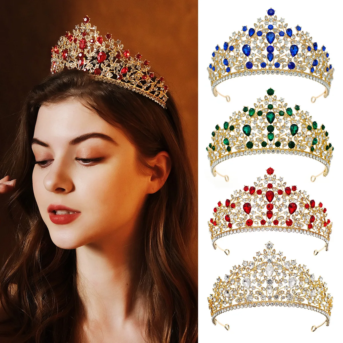 KMVEXOLuxuryElegantCrystalCrownHairAccessoriesTiaraForWomen